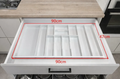 White Plastic Cutlery Drawer Insert (Thickness-2.5mm Width-900mm Depth-470mm Height-55mm) - Single Tray - WCT1 - MANAGERS SPECIAL NOW £10.40