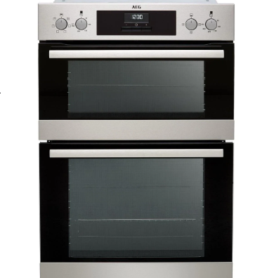 AEG 6000 DEB331010M (47) SurroundCook Clean Enamel Electric Double Built In Oven in Stainless Steel - A/A Rated - (EX Display ) - HW182447